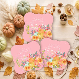 Dessous-de-verre Rond En Papier Automne Thankgiving rose
