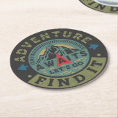 Dessous-de-verre Rond En Papier Aventure Attend (Incliné)