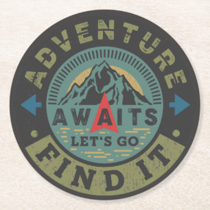 Dessous-de-verre Rond En Papier Aventure Attend