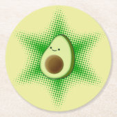 Dessous-de-verre Rond En Papier Avocado Superstar Cute (Devant)