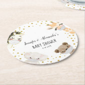Dessous-de-verre Rond En Papier Baby shower (Incliné)
