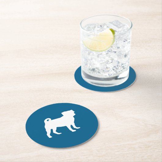 Dessous-de-verre Rond En Papier Baby shower carlin Silhouette Puppy (En situation)