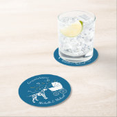 Dessous-de-verre Rond En Papier Baby shower dalmate (En situation)