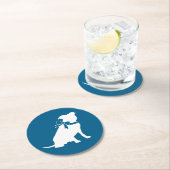 Dessous-de-verre Rond En Papier Baby shower de chien taureau Pit (En situation)