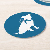 Dessous-de-verre Rond En Papier Baby shower de chien taureau Pit (Incliné)