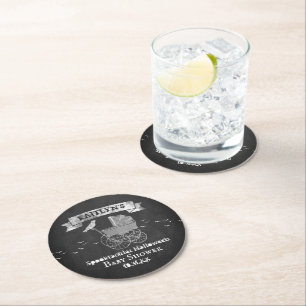 Dessous-de-verre Rond En Papier Baby shower d'Halloween vintage