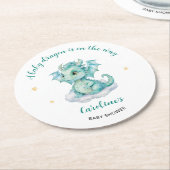 Dessous-de-verre Rond En Papier Baby shower Dragon mou (Incliné)