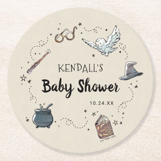 Dessous-de-verre Rond En Papier Baby shower HARRY POTTER™ (Devant)