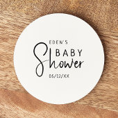 Dessous-de-verre Rond En Papier Baby shower Neutre Moderne Simple