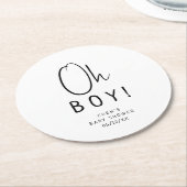 Dessous-de-verre Rond En Papier Baby shower Neutre Moderne Simple Oh Mon Dieu ! (Incliné)