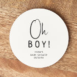 Dessous-de-verre Rond En Papier Baby shower Neutre Moderne Simple Oh Mon Dieu !<br><div class="desc">Célébrez votre petit avec notre baby shower moderne et moderne, notre dessous de verre en papier rond oh boy, avec un design minimaliste noir et blanc qui est moderne et joli. Avec son esthétique propre et d'inspiration boho, l'atmosphère contemporaine et neutre pour le genre est parfaite pour accueillir un bébé...</div>