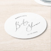 Dessous-de-verre Rond En Papier Baby shower neutre Whimsical (Incliné)