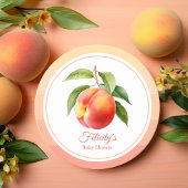 Dessous-de-verre Rond En Papier Baby shower Peach Fuzz