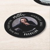 Dessous-de-verre Rond En Papier Bachelor party homme mythe légende photo noir blan (Incliné)