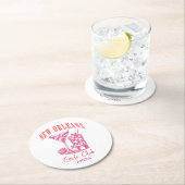 Dessous-de-verre Rond En Papier Bachelorette rose new-orléans (En situation)