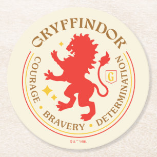 Dessous-de-verre Rond En Papier Badge de la Fierté de la maison de lion rouge GRYF