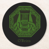 Dessous-de-verre Rond En Papier Badge Green Lyre personnalisable (Devant)