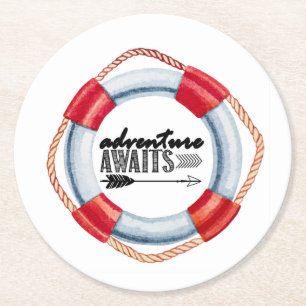 Dessous-de-verre Rond En Papier Bague de vie d'aventure