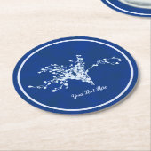 Dessous-de-verre Rond En Papier Baies à impression Cyano (Incliné)