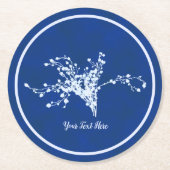 Dessous-de-verre Rond En Papier Baies à impression Cyano (Devant)