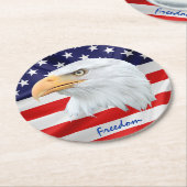 Dessous-de-verre Rond En Papier Bald Eagle Freedom personnalisable (Incliné)