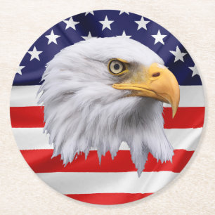 Dessous-de-verre Rond En Papier Bald Eagle magnifique cadeau patriotique