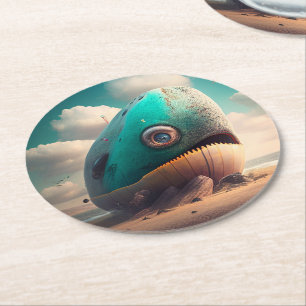 Dessous-de-verre Rond En Papier Baleine étrange