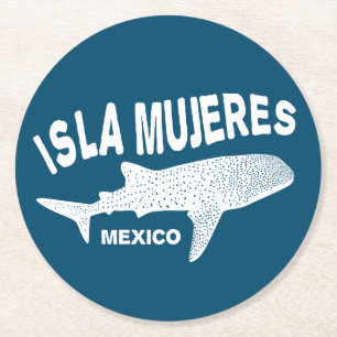 Dessous-de-verre Rond En Papier Baleine Requin Plongée sous-marine Isla Mujeres