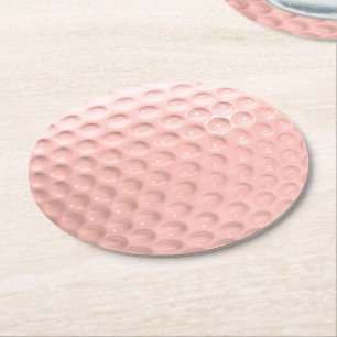 Dessous-de-verre Rond En Papier Balle de golf rose sport