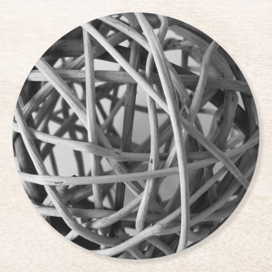 Dessous-de-verre Rond En Papier Balle en osier rustique (Devant)