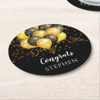 Ballons Noir Or Partir Retraite Partie Sucre Cooki