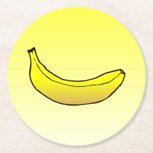 Dessous-de-verre Rond En Papier Banane jaune