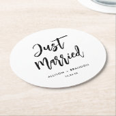 Dessous-de-verre Rond En Papier Bar Réception Marié (Incliné)