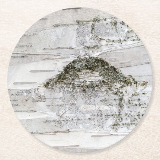 Dessous-de-verre Rond En Papier Barre de bouleau (Devant)