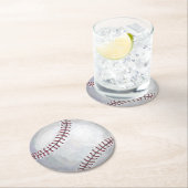 Dessous-de-verre Rond En Papier Base-ball (En situation)