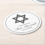 Dessous-de-verre Rond En Papier Bat mitzvah minimaliste blanc moderne<br><div class="desc">Dessous de verre personnalisés de célébration de bar ou de Bat mitzvah. Design moderne minimaliste design blanc et noir. D'autres articles sont disponibles dans ce style dans notre magasin. Vous pouvez modifier la conception plus loin, modifier la couleur arrière - plan, les polices et ajouter du texte en cliquant sur...</div>