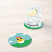 Dessous-de-verre Rond En Papier Bayla le poussin (En situation)