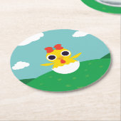 Dessous-de-verre Rond En Papier Bayla le poussin (Incliné)