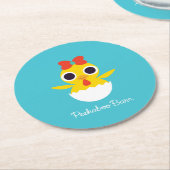 Dessous-de-verre Rond En Papier Bayla le poussin (Incliné)