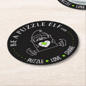 Dessous-de-verre Rond En Papier Be A Puzzle Elf - Coasters (Incliné)