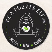 Dessous-de-verre Rond En Papier Be A Puzzle Elf - Coasters (Devant)