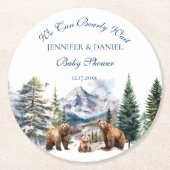 Dessous-de-verre Rond En Papier Bear Adventure Cosy Winter Bear Mountain (Devant)