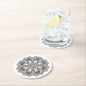 Dessous-de-verre Rond En Papier Beau mandala (En situation)