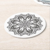 Dessous-de-verre Rond En Papier Beau mandala (Incliné)