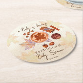 Dessous-de-verre Rond En Papier Bébé brasse automne baby shower d'automne faveurs (Incliné)