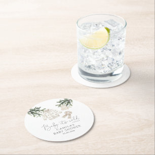 Dessous-de-verre Rond En Papier Bébé Il fait froid à l'extérieur du Baby shower d'