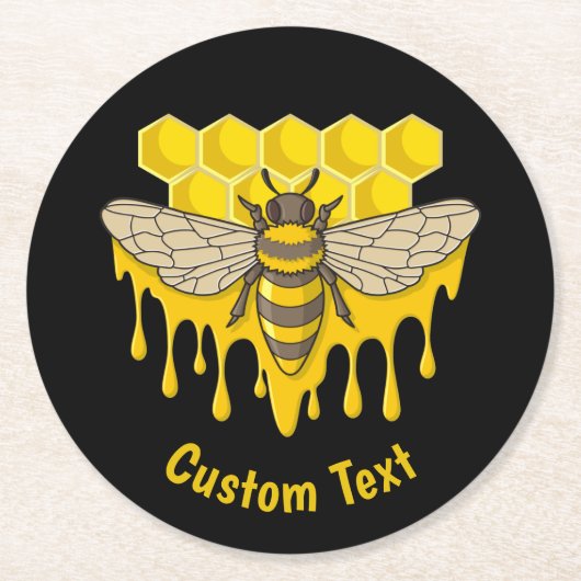Dessous-de-verre Rond En Papier Bee Hive (Devant)
