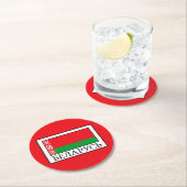 Dessous-de-verre Rond En Papier Bélarus (En situation)
