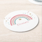 Dessous-de-verre Rond En Papier Belles étoiles arc-en-ciel (Incliné)