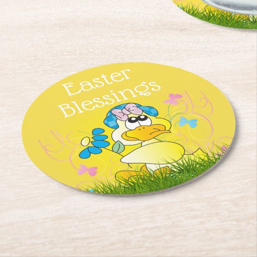 Dessous-de-verre Rond En Papier Bénédiction de Pâques (Incliné)